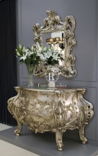 Baroque style chest of drawers with mirror